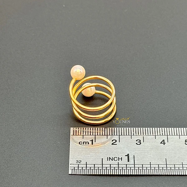 انگشتر مروارید پیچ طلا